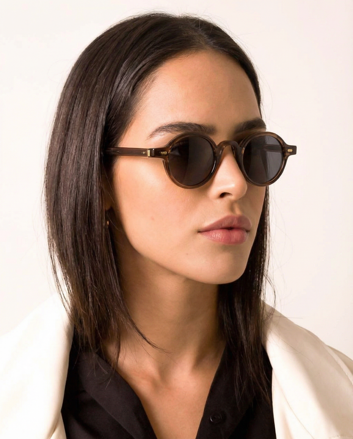 Translucent Round Acetate Sunglasses