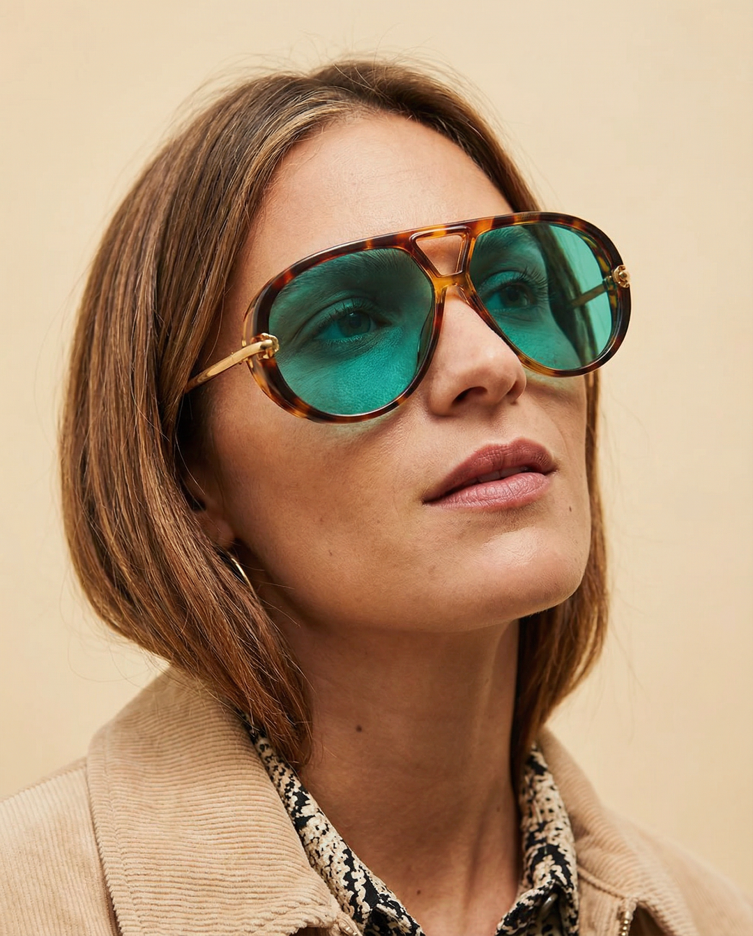 Double Bridge Metal Aviator Sunglasses