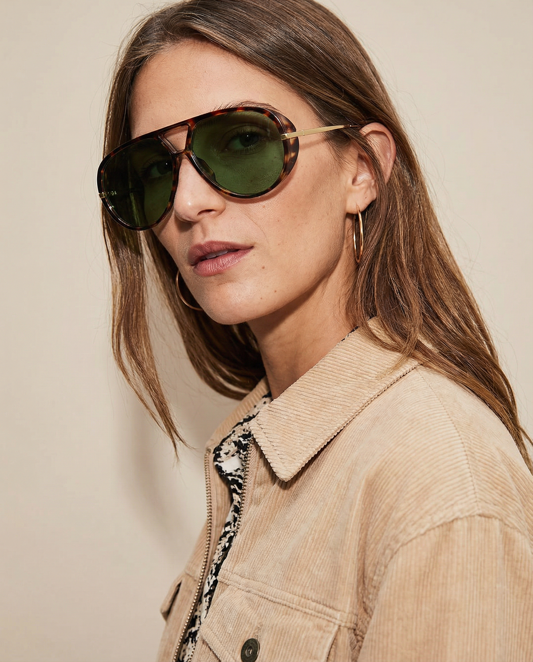 Double Bridge Metal Aviator Sunglasses
