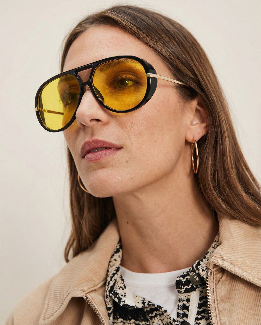 Double Bridge Metal Aviator Sunglasses