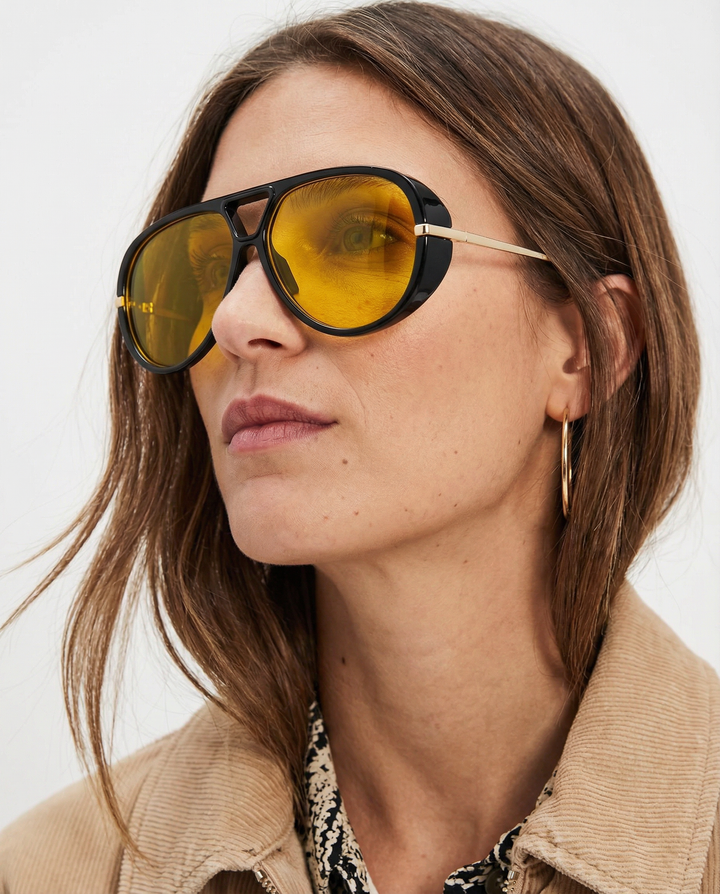 Double Bridge Metal Aviator Sunglasses