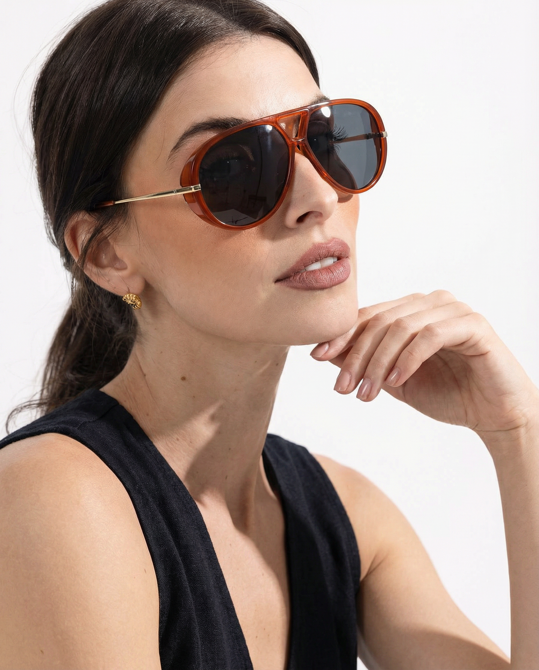 Double Bridge Metal Aviator Sunglasses