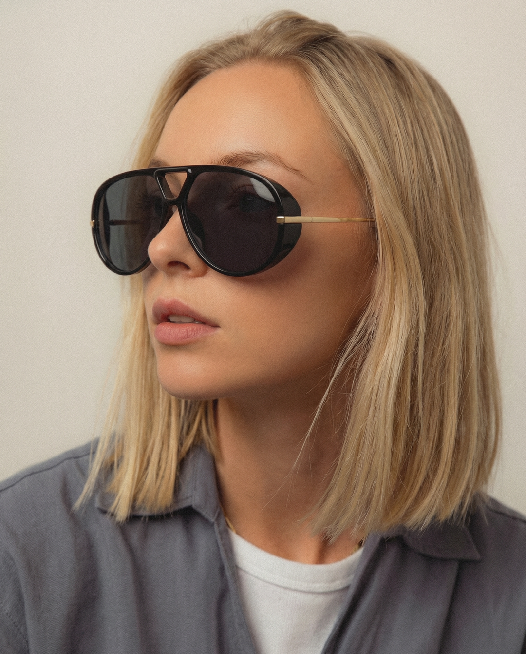 Double Bridge Metal Aviator Sunglasses