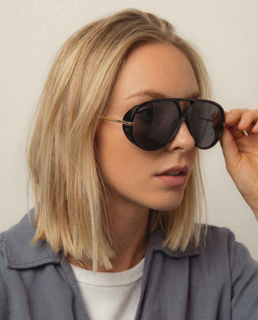 Double Bridge Metal Aviator Sunglasses