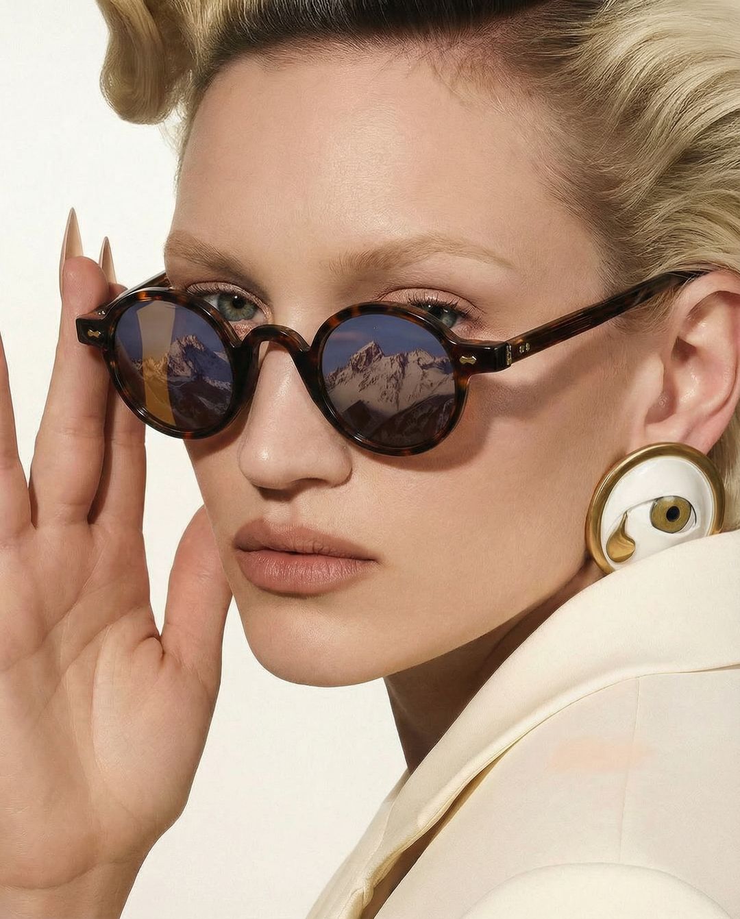 Translucent Round Acetate Sunglasses