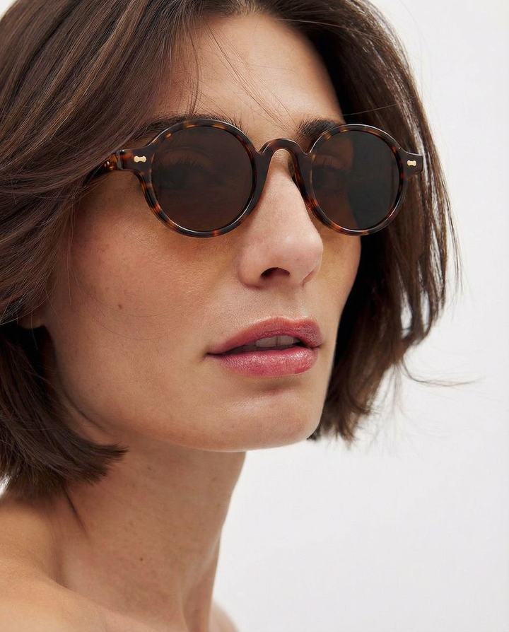 Translucent Round Acetate Sunglasses