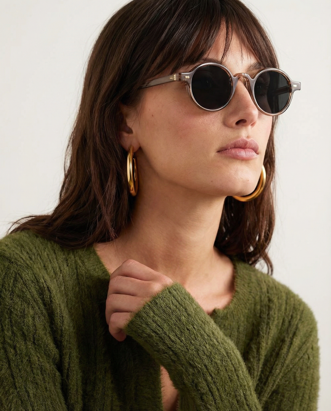 Translucent Round Acetate Sunglasses