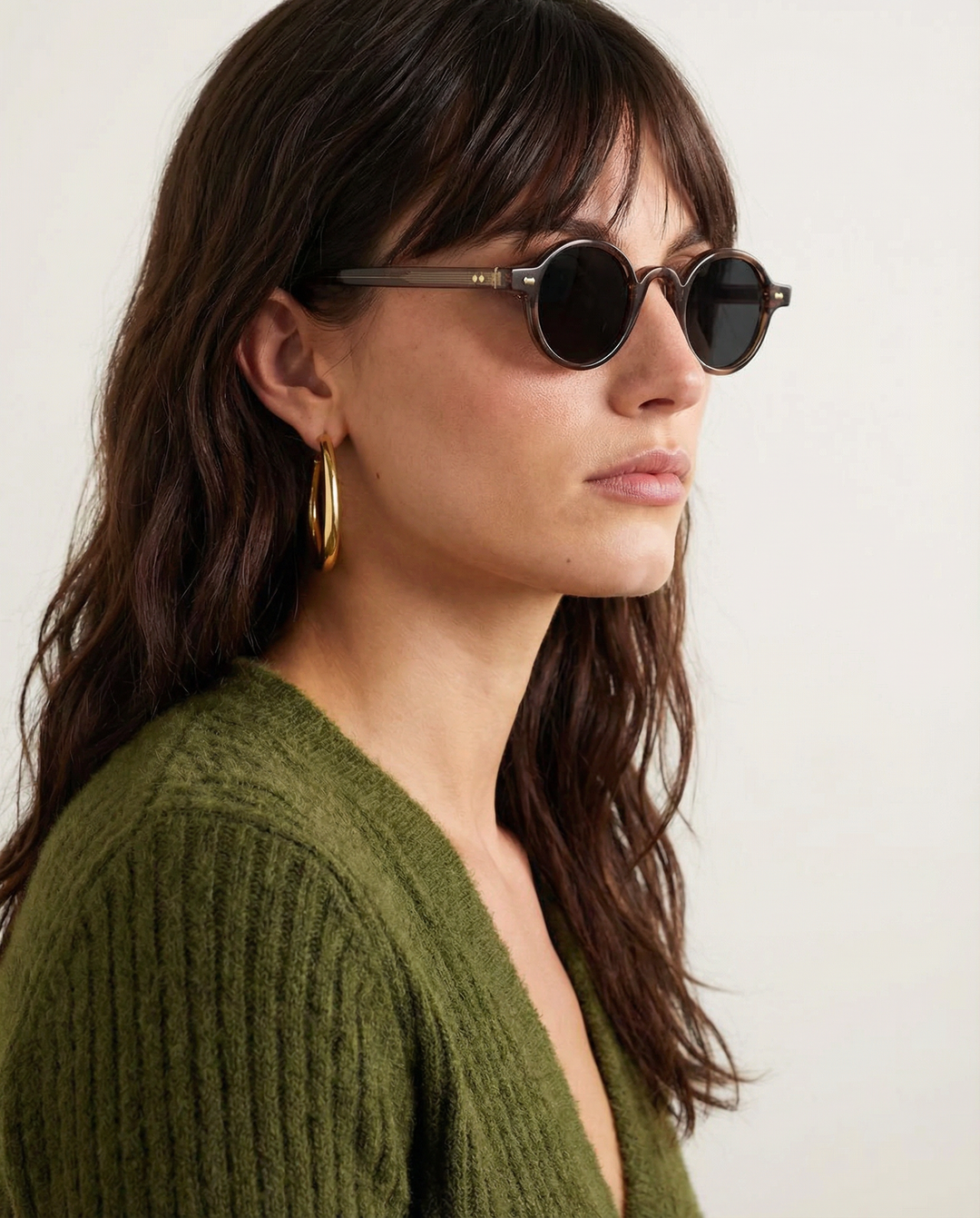 Translucent Round Acetate Sunglasses