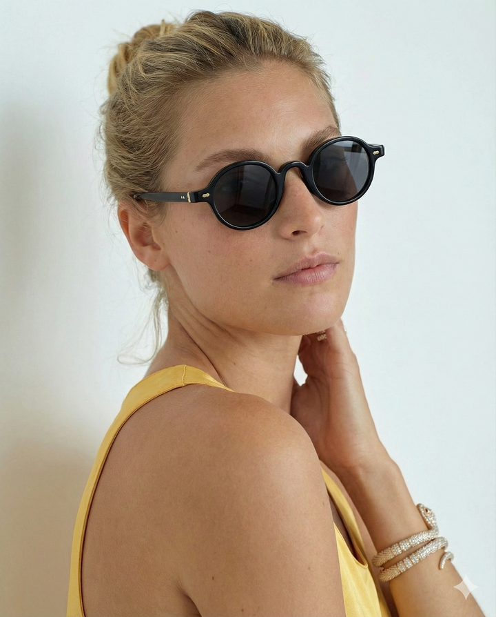 Translucent Round Acetate Sunglasses