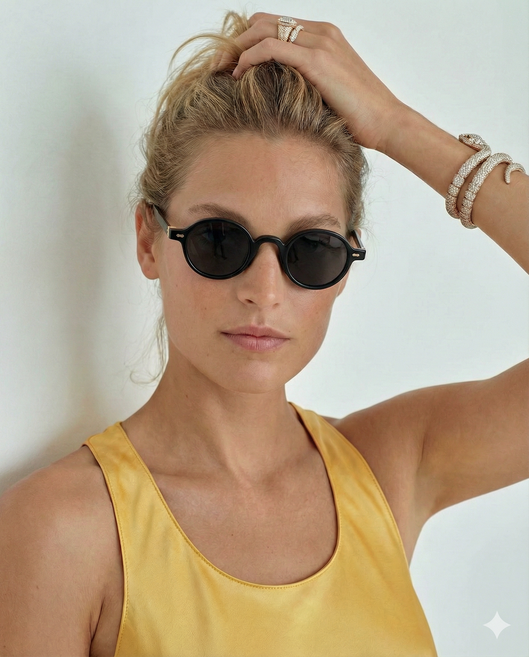 Translucent Round Acetate Sunglasses