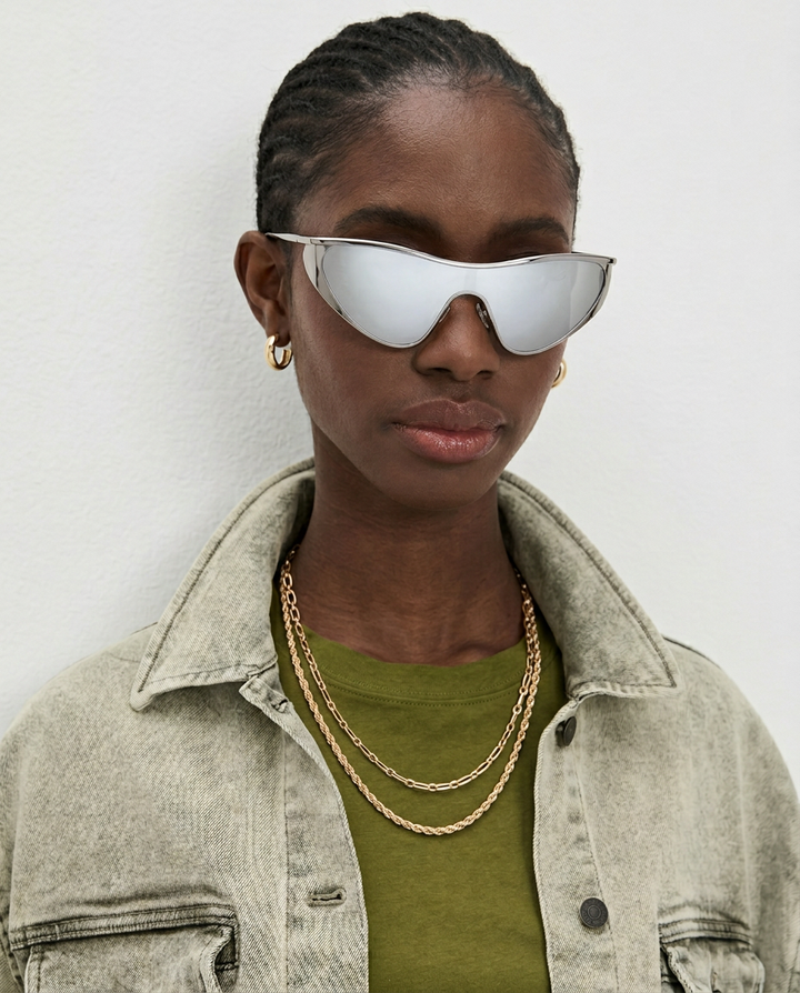 Curved Single Lens Shield Sunglasses