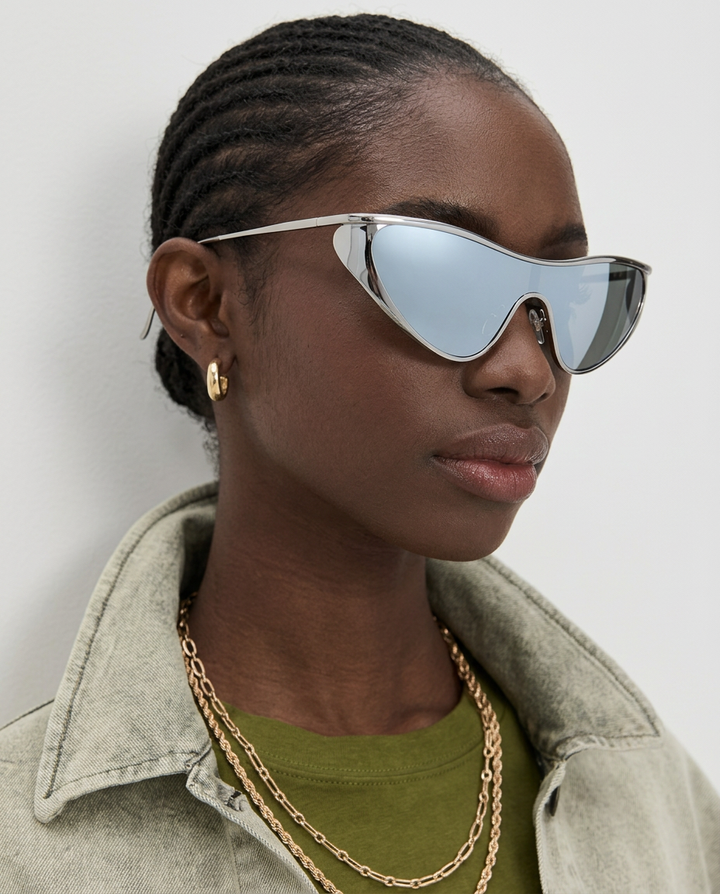 Curved Single Lens Shield Sunglasses