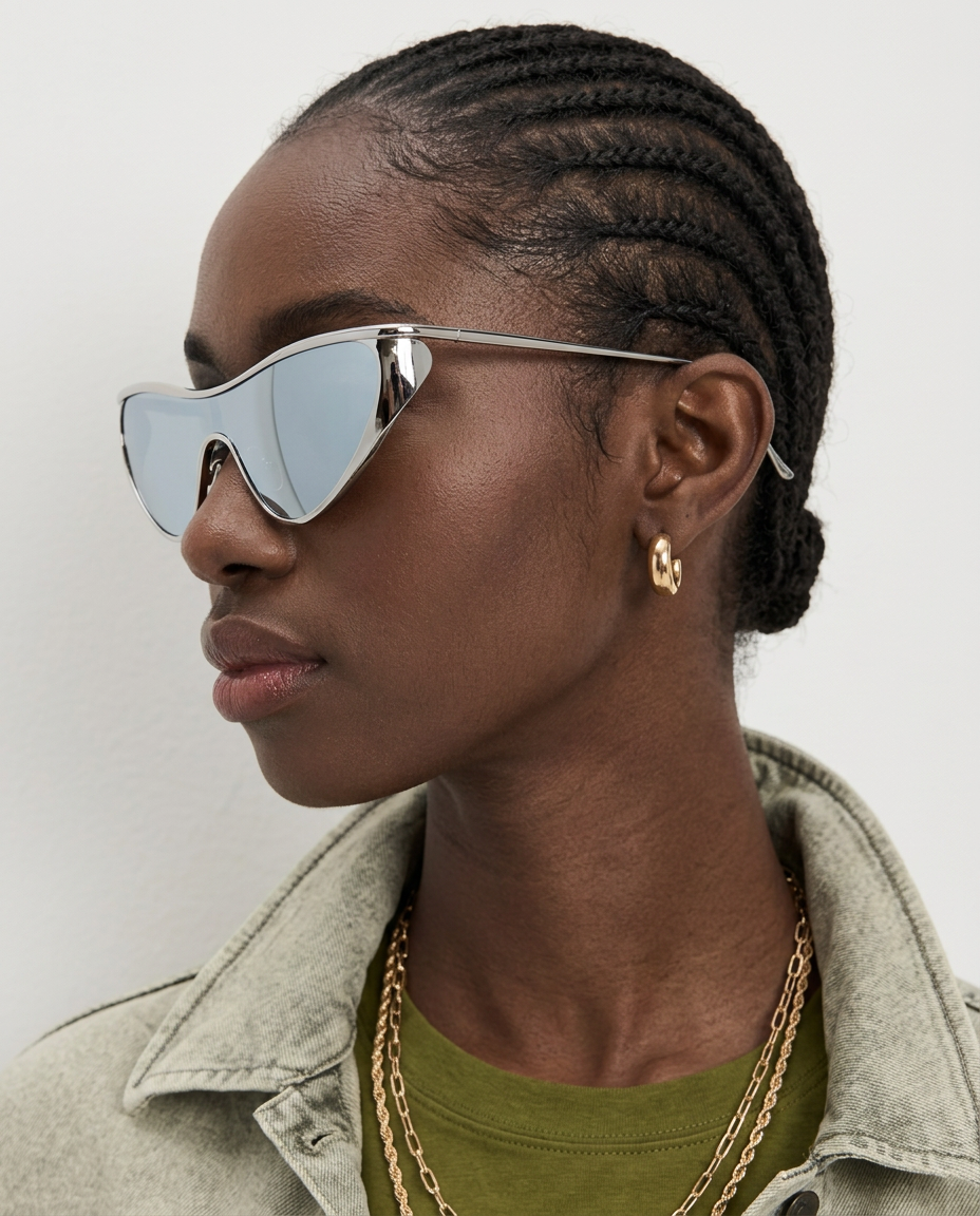Curved Single Lens Shield Sunglasses