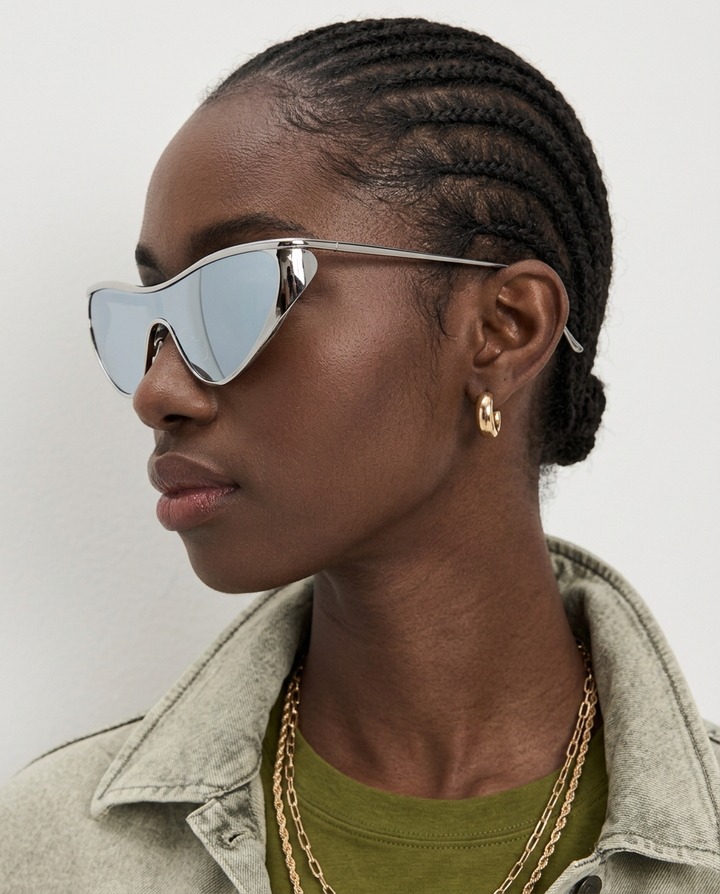 Curved Single Lens Shield Sunglasses