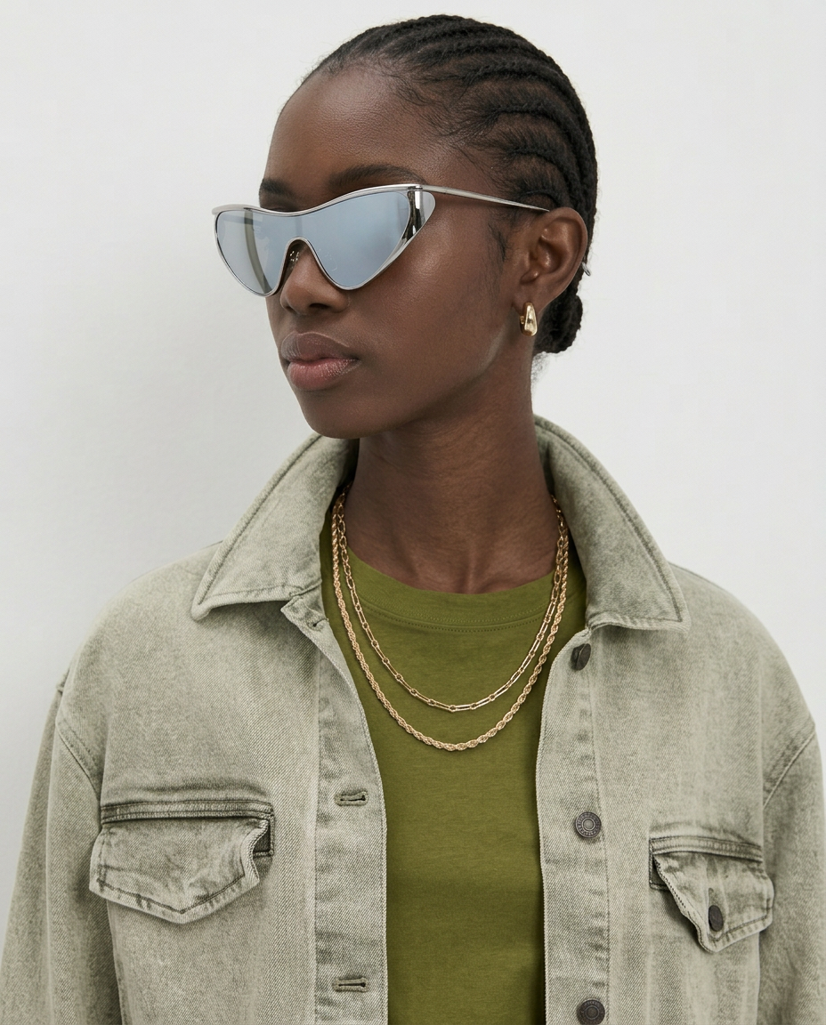 Curved Single Lens Shield Sunglasses