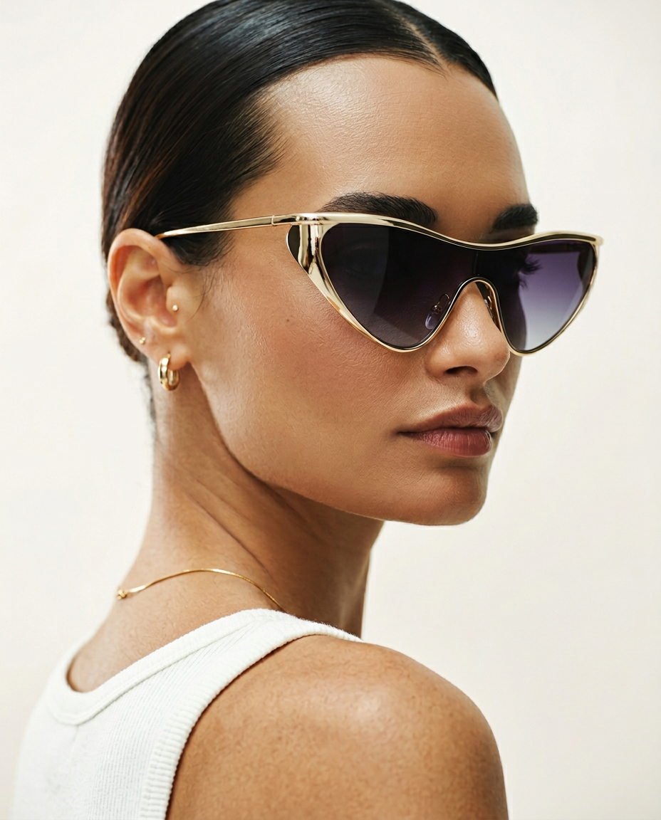 Curved Single Lens Shield Sunglasses