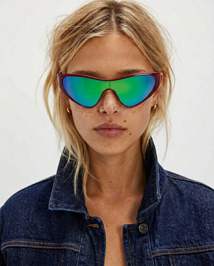 Curved Single Lens Shield Sunglasses
