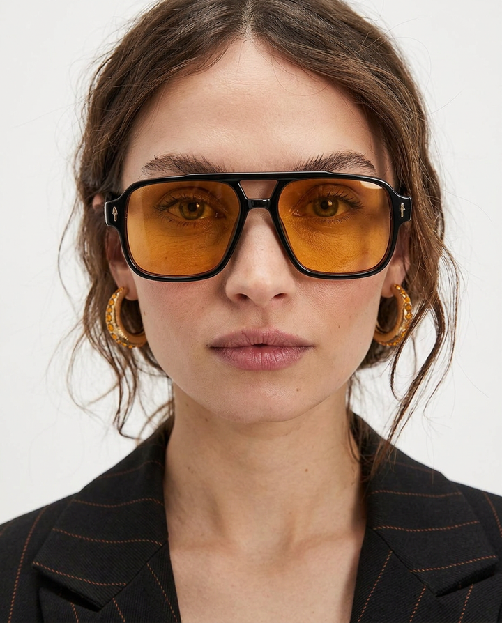 Squared Acetate Oversized Sunglasses