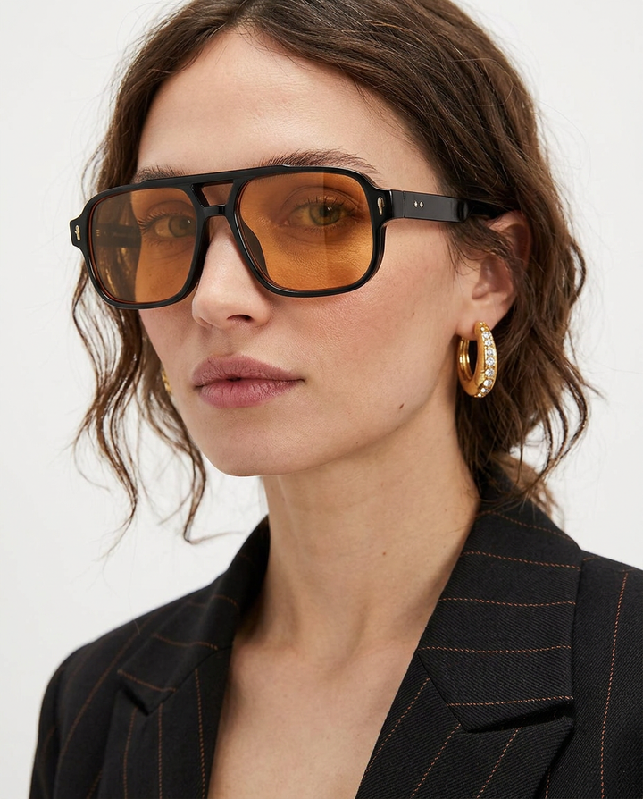 Squared Acetate Oversized Sunglasses