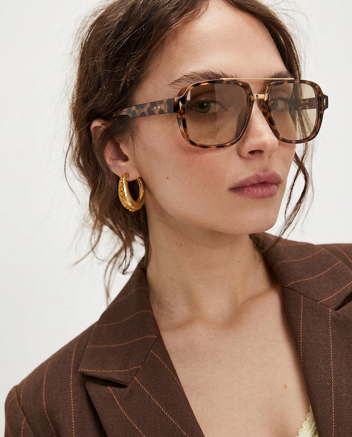 Squared Acetate Oversized Sunglasses