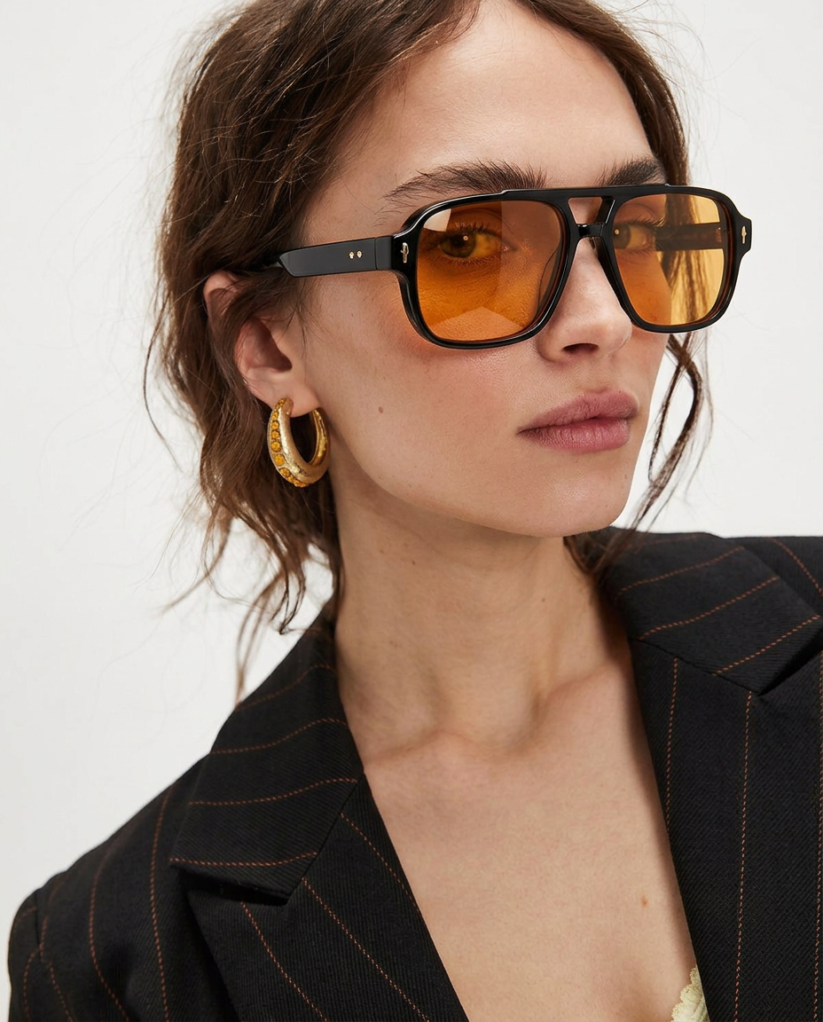 Squared Acetate Oversized Sunglasses