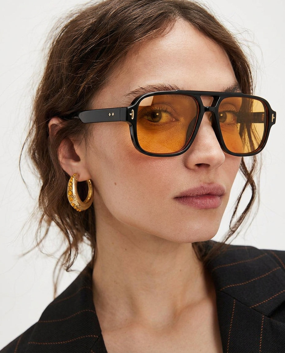 Squared Acetate Oversized Sunglasses