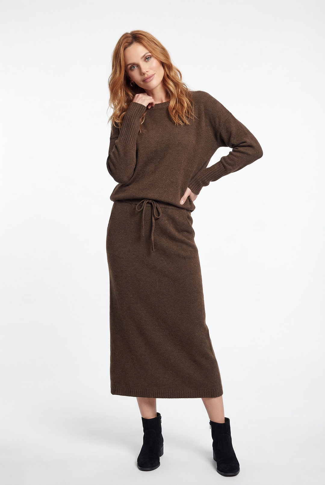 Rosette | Cotton Knit Sweater and Skirt