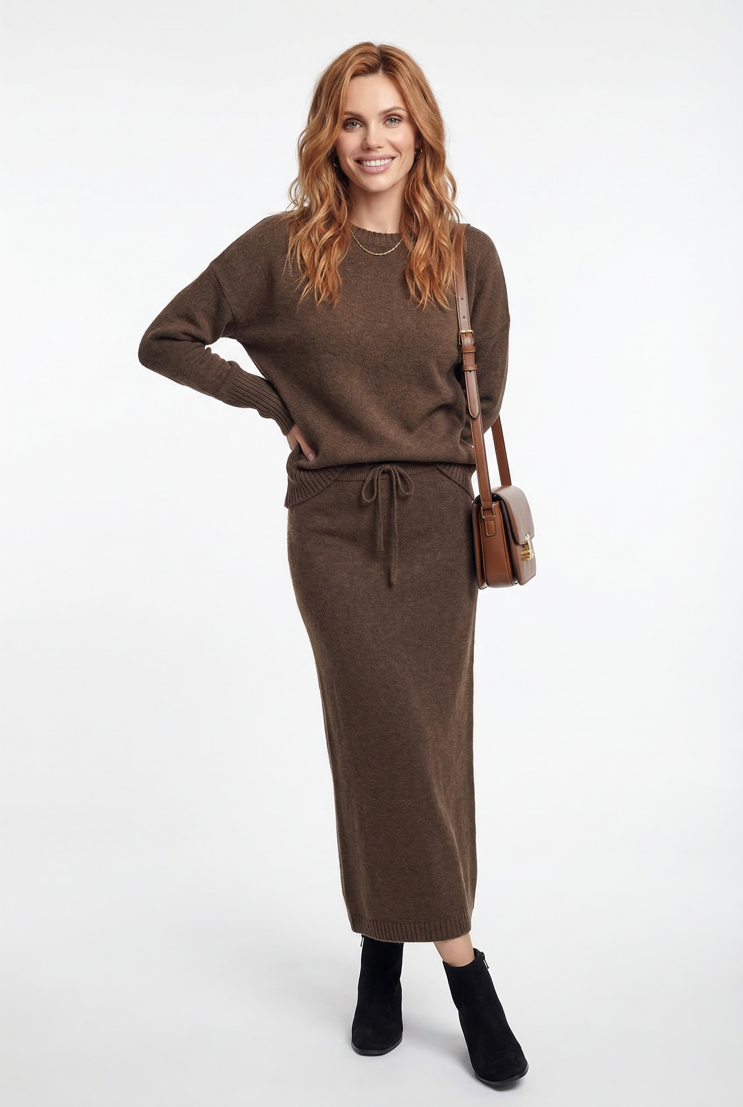 Rosette | Cotton Knit Sweater and Skirt