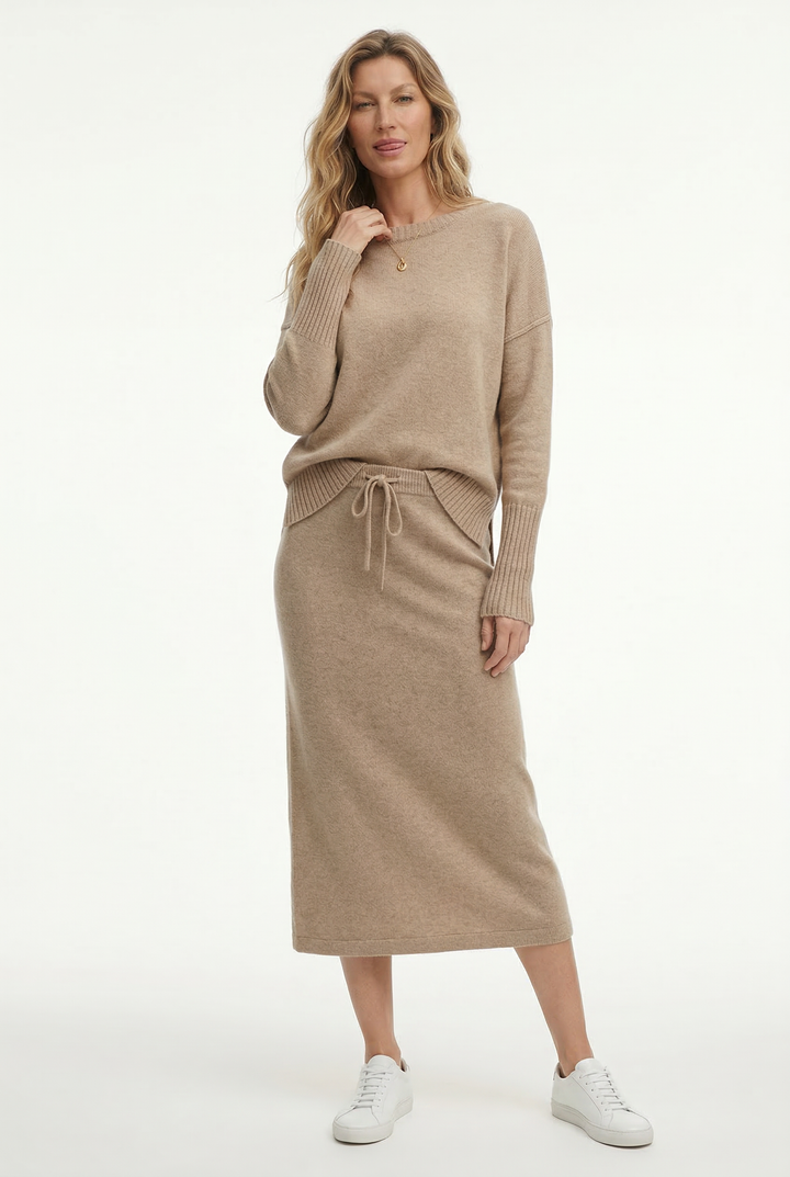 Rosette | Cotton Knit Sweater and Skirt