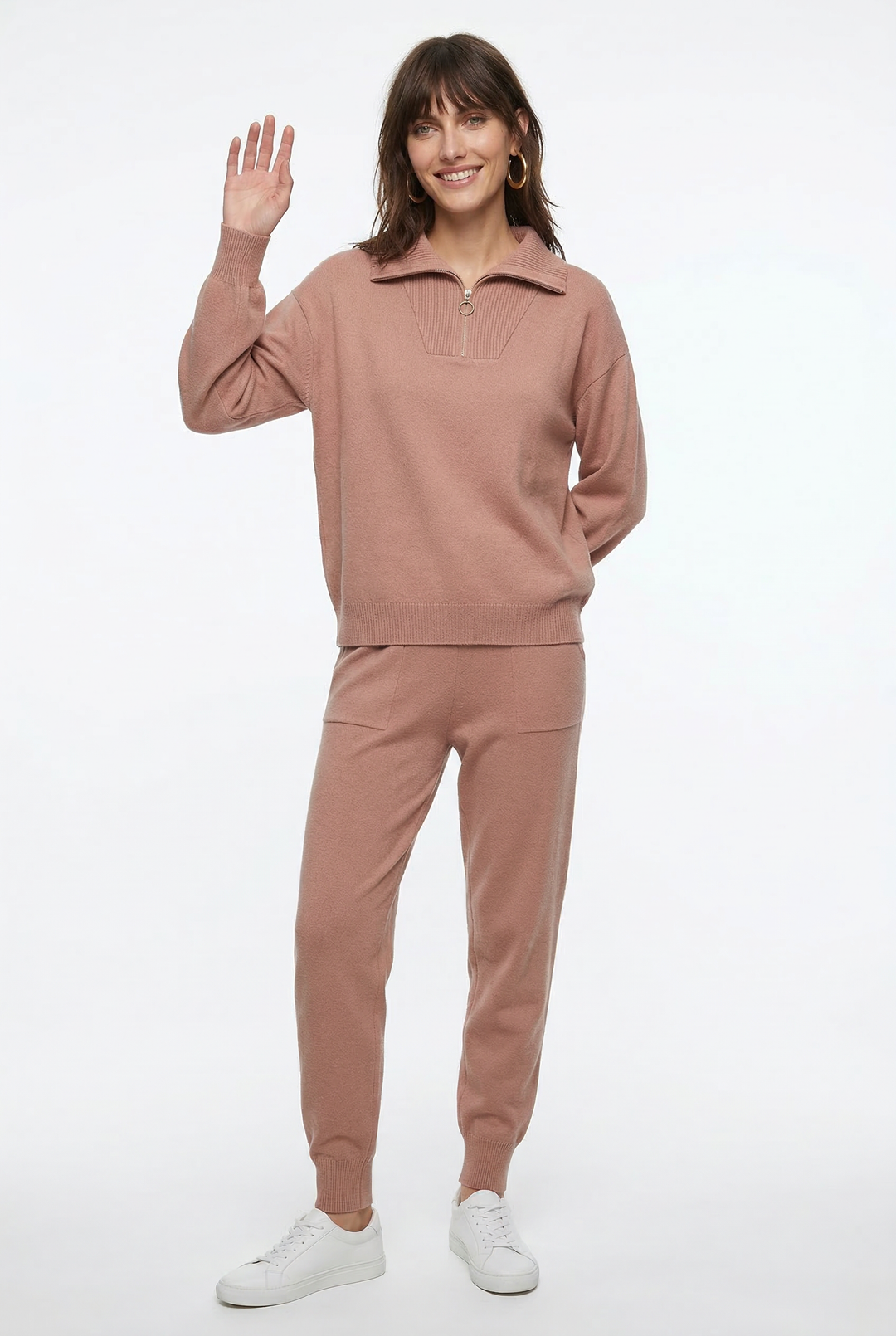 Thomasine | Half Zip Knit Two Piece Set