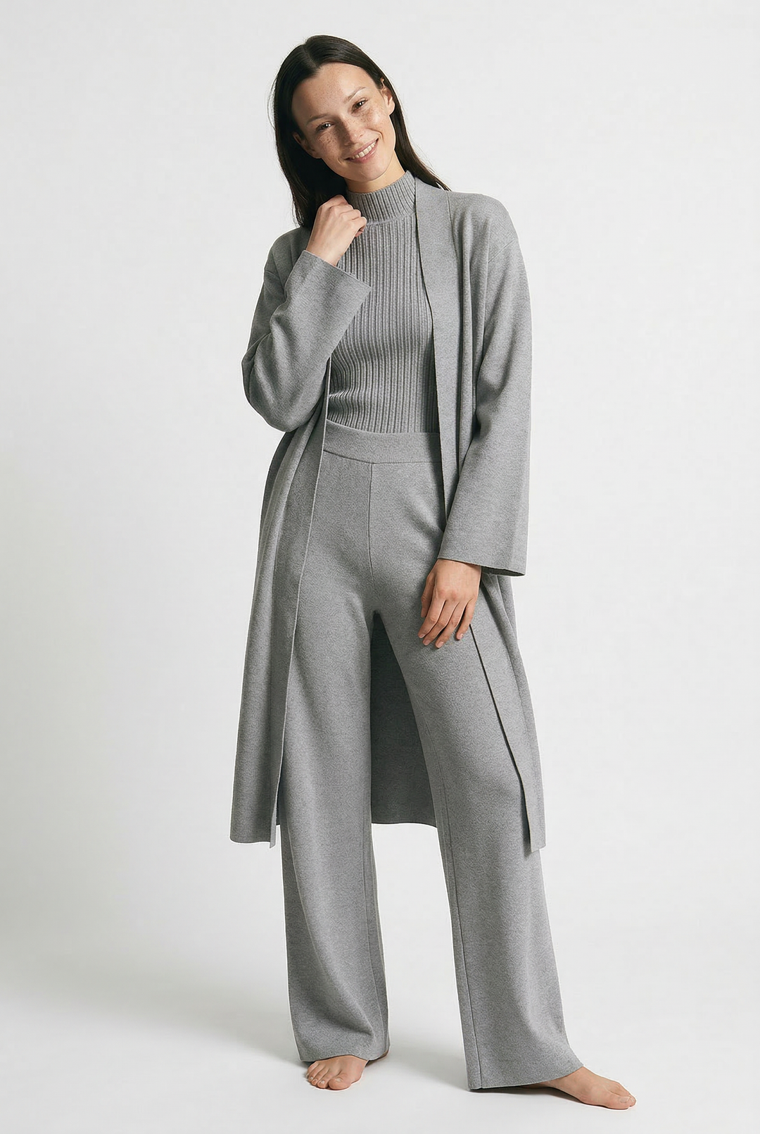 Valerie | Three Piece Ribbed Knit Set