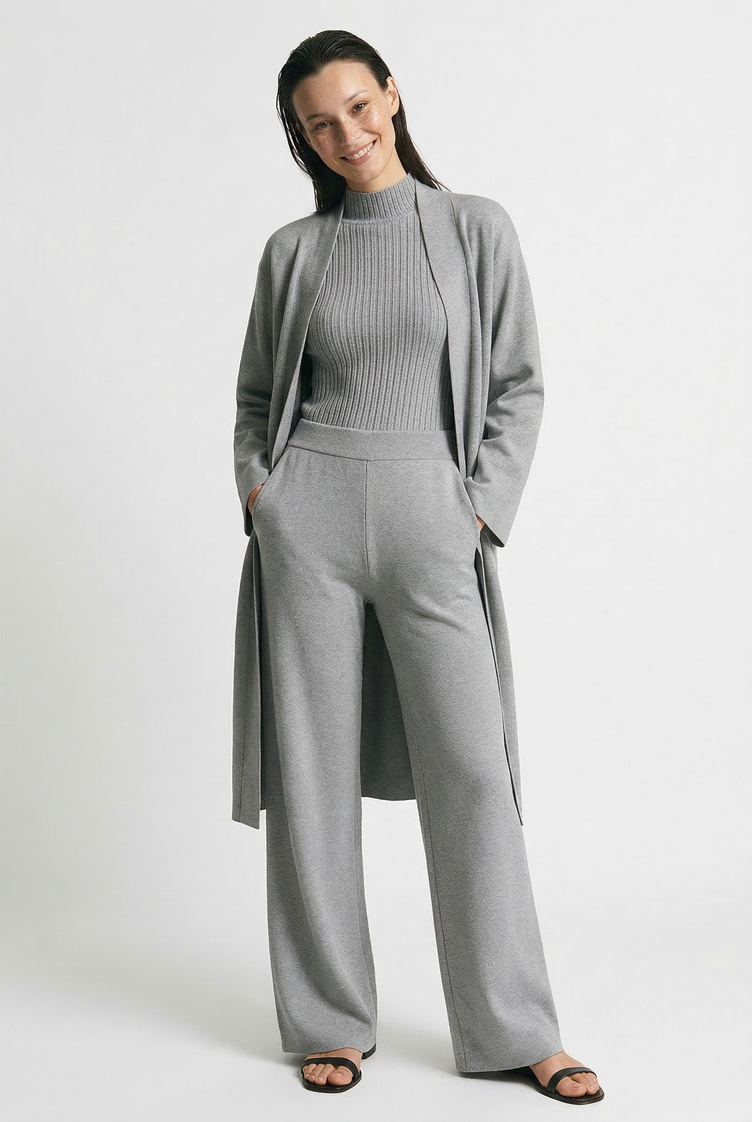 Valerie | Three Piece Ribbed Knit Set