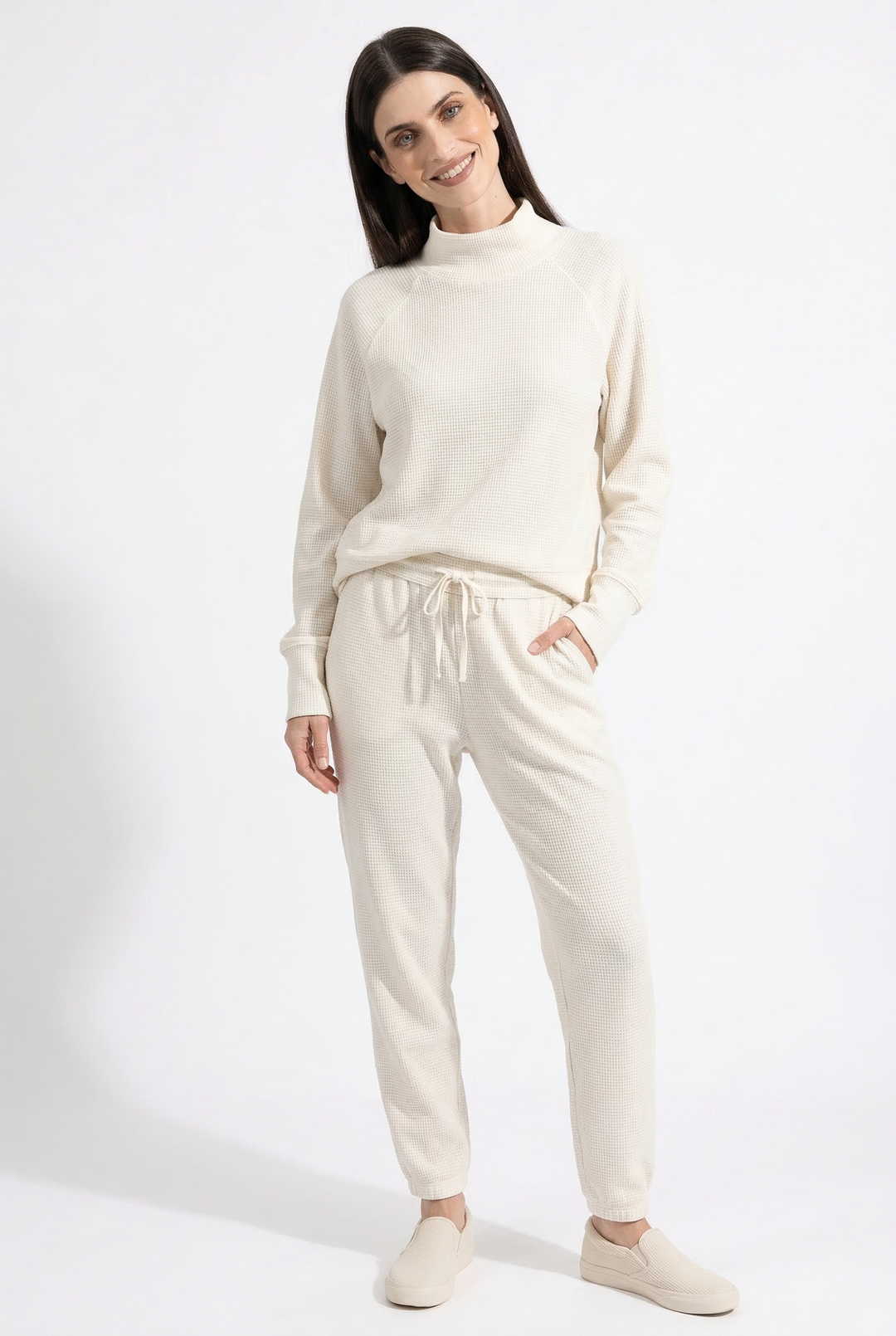 Euphemie | Waffle Knit Cotton Lounge Set