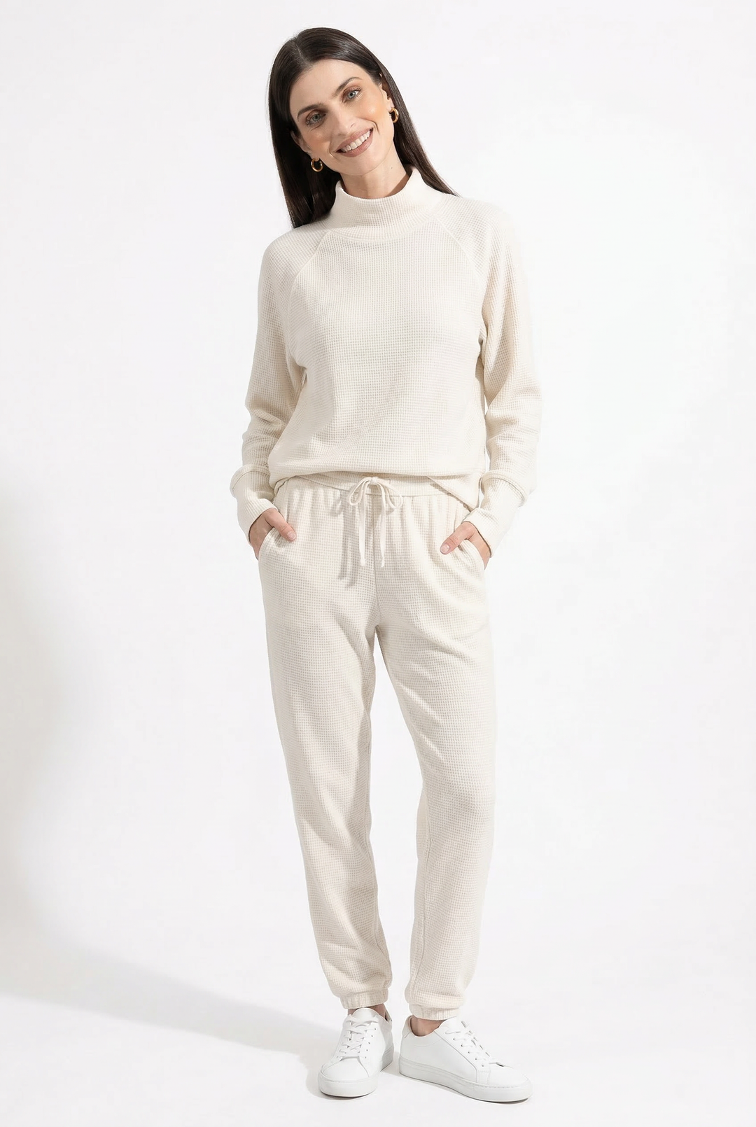 Euphemie | Waffle Knit Cotton Lounge Set