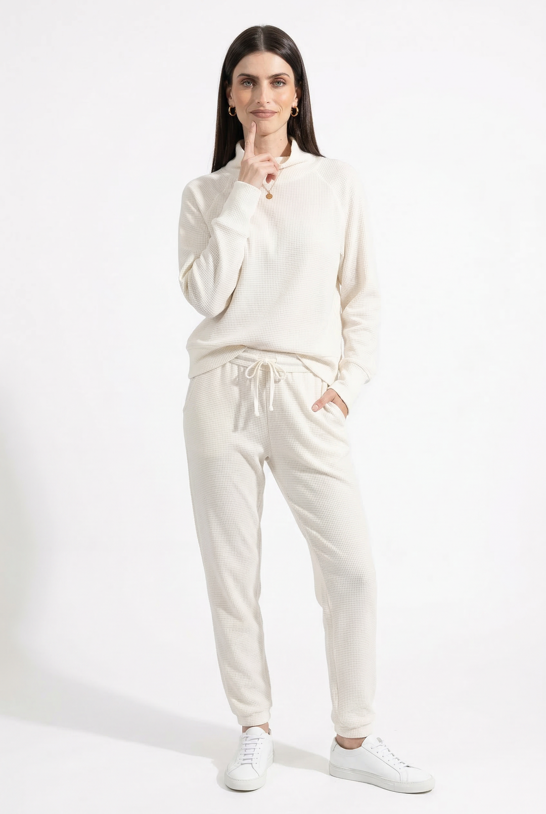 Euphemie | Waffle Knit Cotton Lounge Set