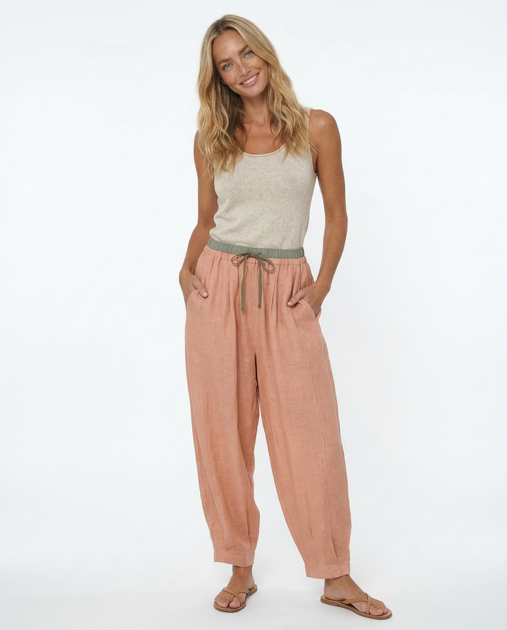 Daphne | 100% Linen Tapered Trousers