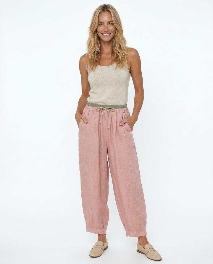 Daphne | 100% Linen Tapered Trousers