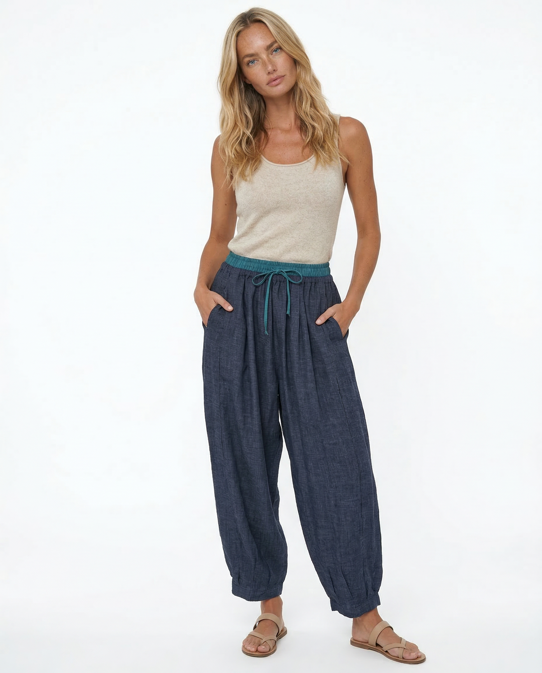 Daphne | 100% Linen Tapered Trousers