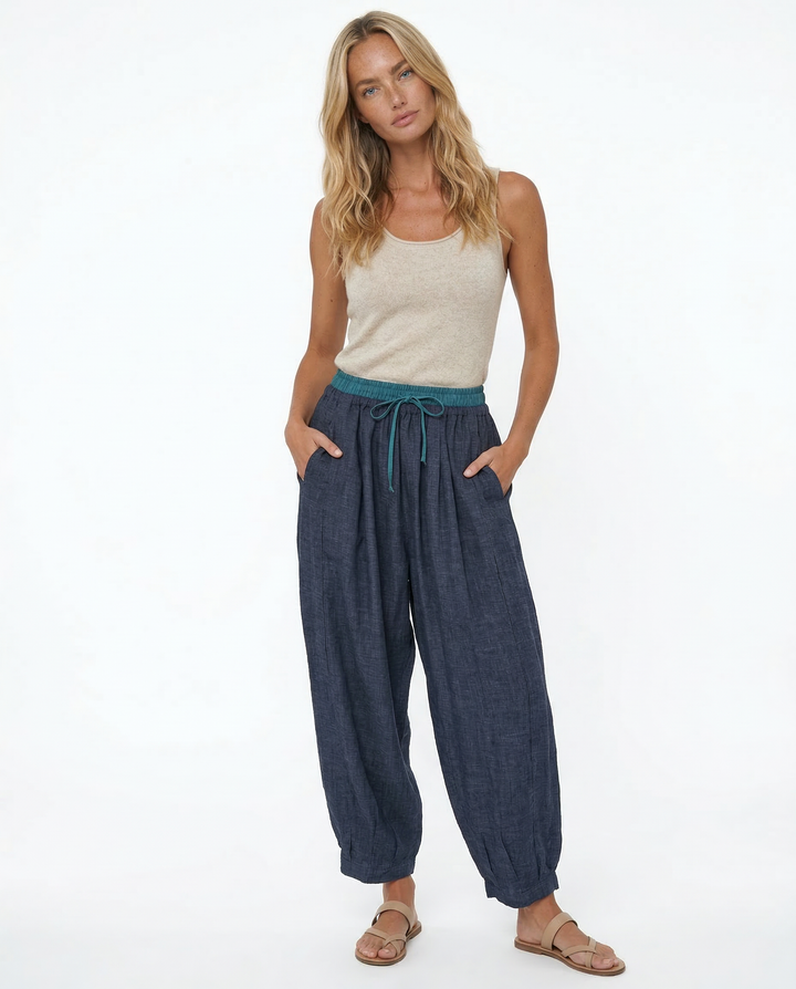 Daphne | 100% Linen Tapered Trousers