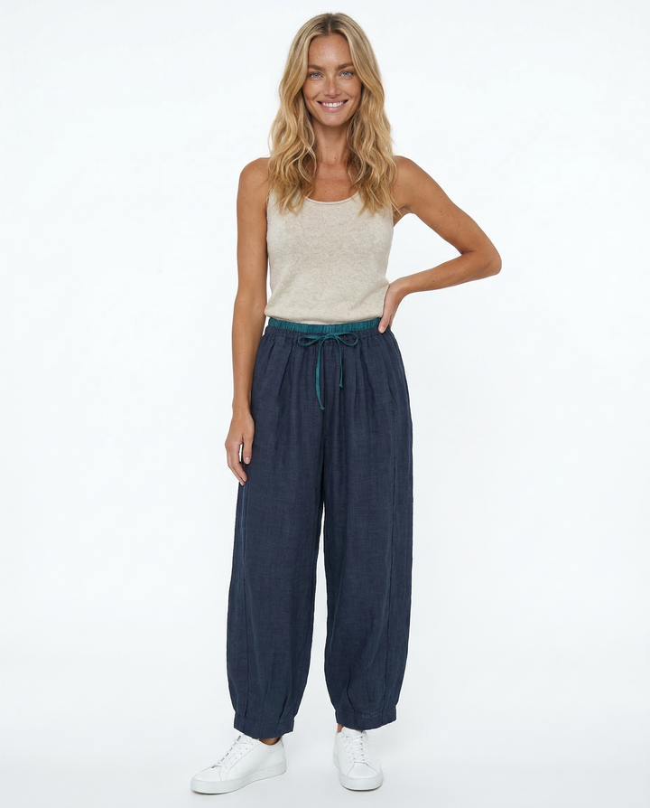 Daphne | 100% Linen Tapered Trousers