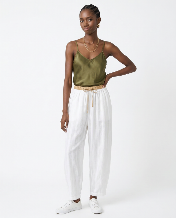 Daphne | 100% Linen Tapered Trousers