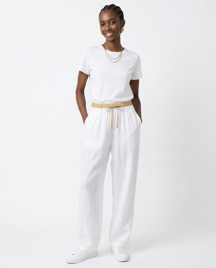 Daphne | 100% Linen Tapered Trousers