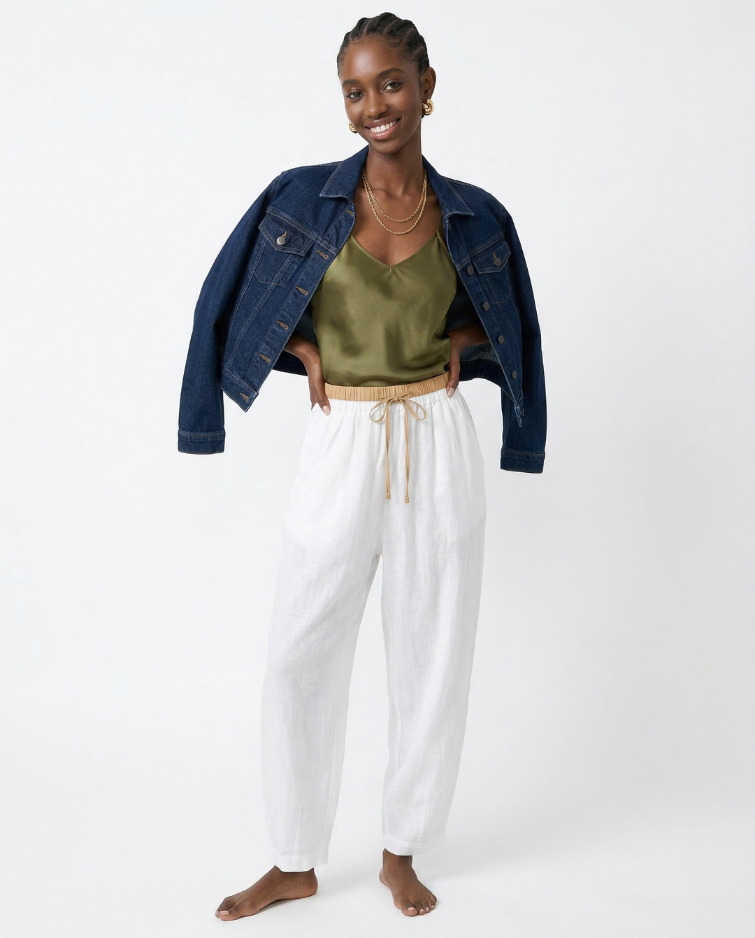 Daphne | 100% Linen Tapered Trousers