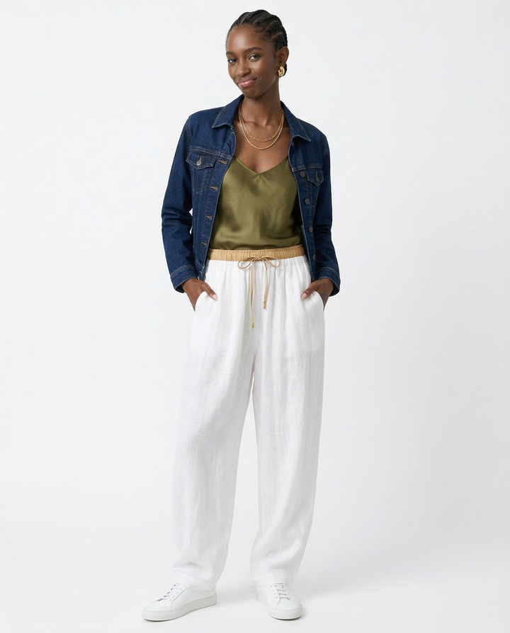 Daphne | 100% Linen Tapered Trousers