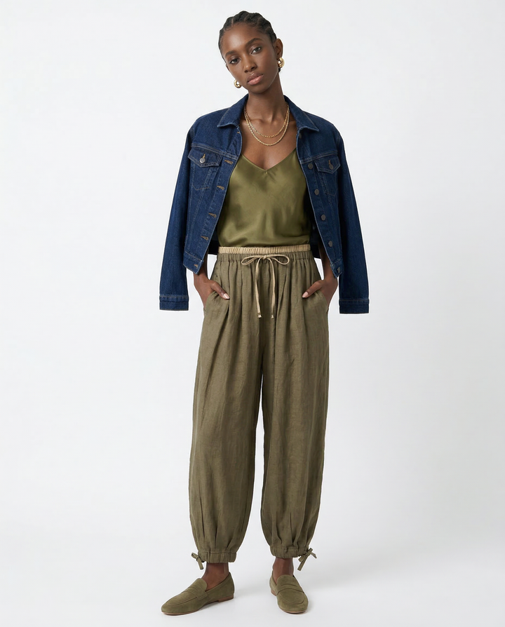 Daphne | 100% Linen Tapered Trousers