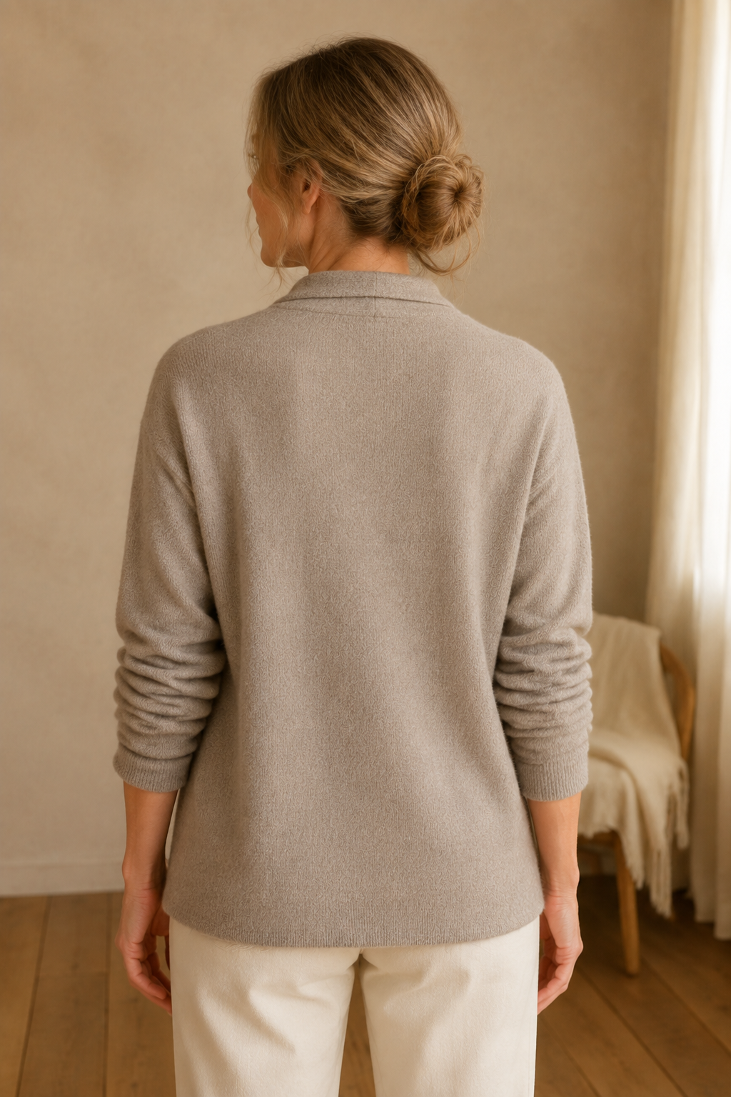 Crossed Wrap Sweater - Cafe