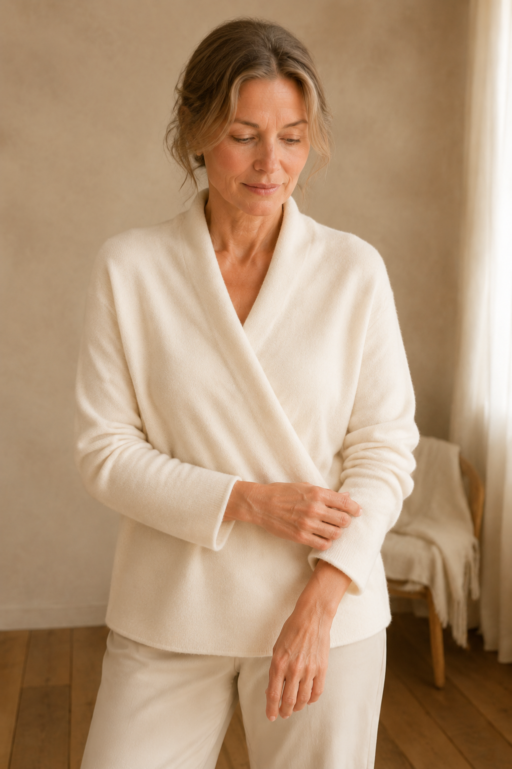 Crossed Wrap Sweater - Ivory