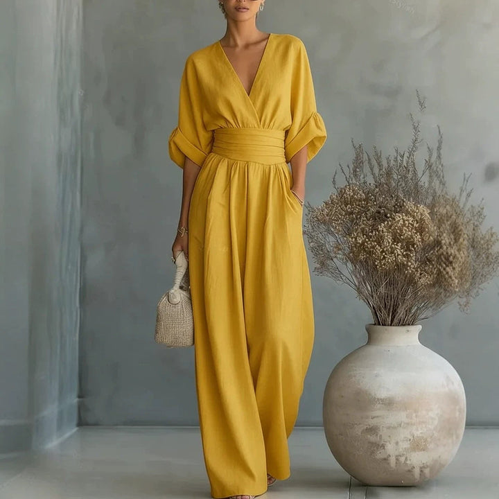 Felicite | Wide Leg Linen Jumpsuit