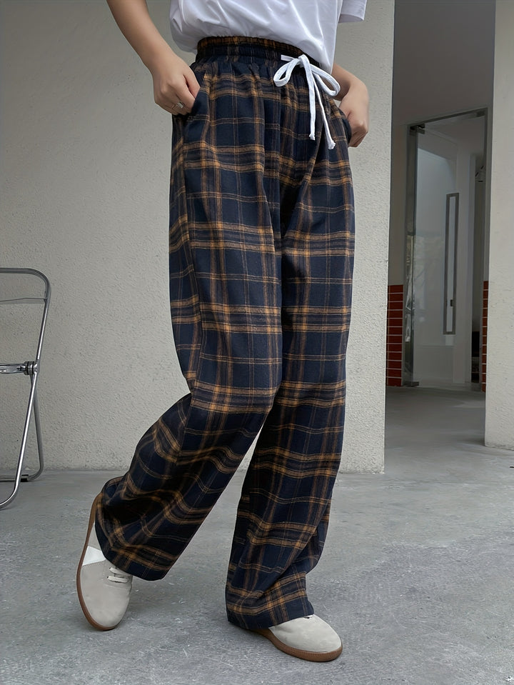 Sidonia | Woven Tartan Check Trousers