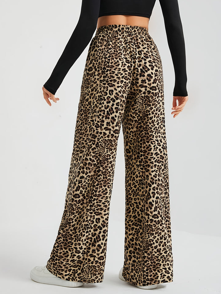 Rosita | Small Leopard Print Wide Leg Pants